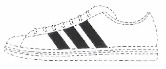 trzy paski marki Adidas