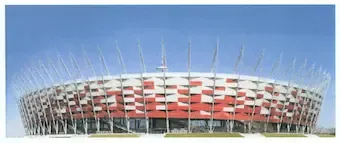 Budynek Stadionu Narodowego w Warszawie jako przestrzenny znak towarowy